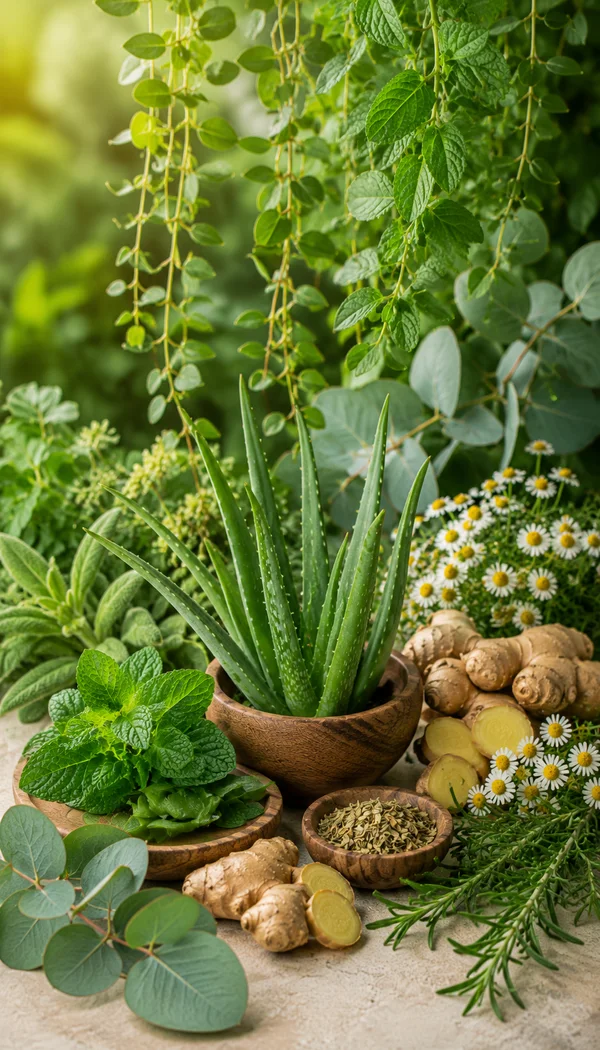 Plantas naturales y aloe vera